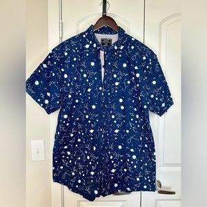 Galaxy Print - Men’s Button Up Short Sleeve Shirt